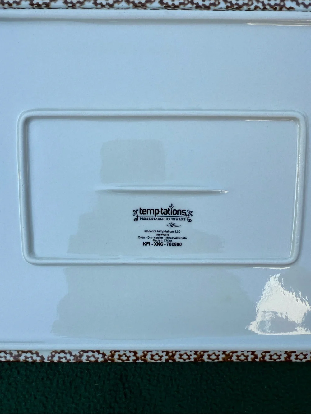 Temptations Cream and Brown Decorative Cookie Sheet/Serving Platter